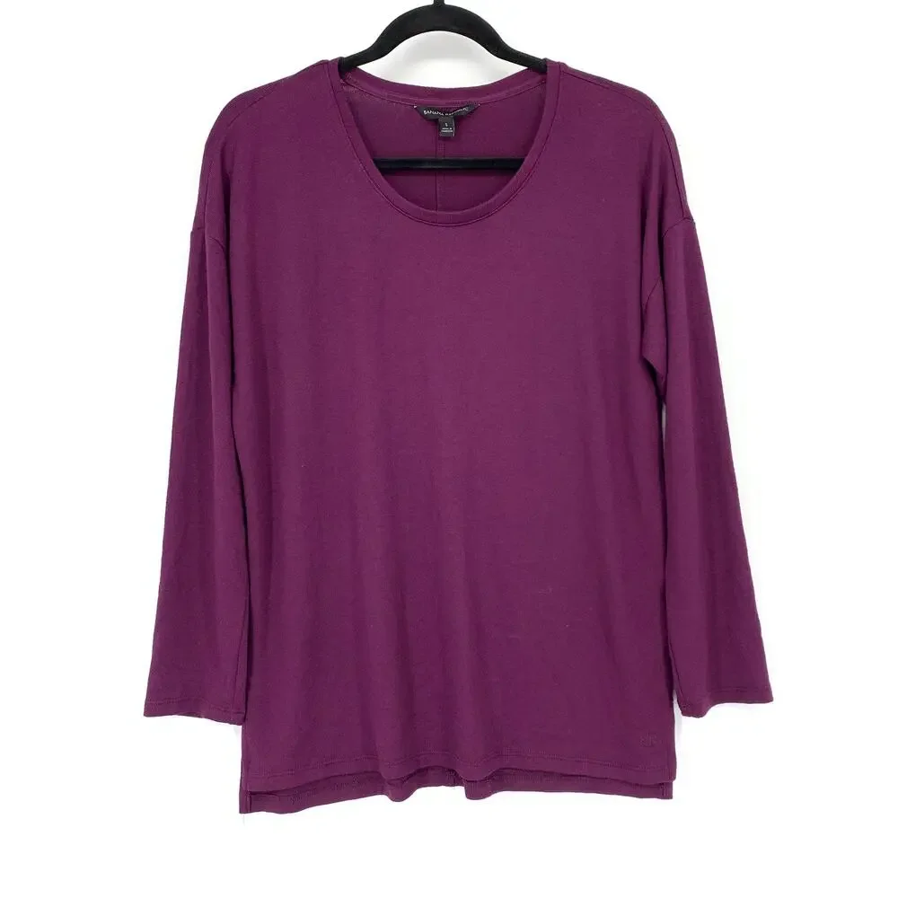 Banana Republic Long Sleeve Knit Top Womens Size Small Purple